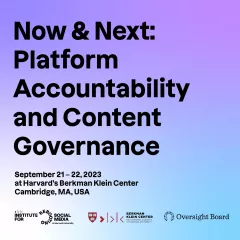 Now & Next: Platform Accountability and Content Governance